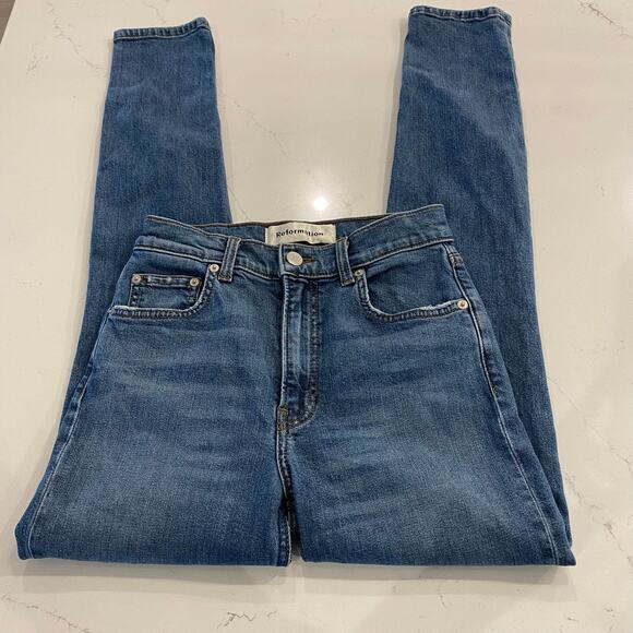 Reformation High and Skinny Jeans in Rhine Size 25 - Picture 4 of 12